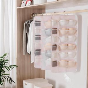 Storage Boxes & Bins 6/12/18 Grid Hanging Bag Underwear Socks Toys Organizer Waterproof And Dustproof Wardrobe Debris Gather Pouch