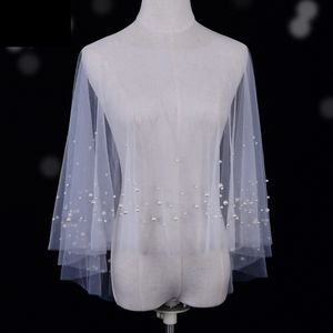 Wraps Luxus CAPES für Brautkleider Wickeln Schal Pearl Braut Schal weiße Abendjacke weiblich