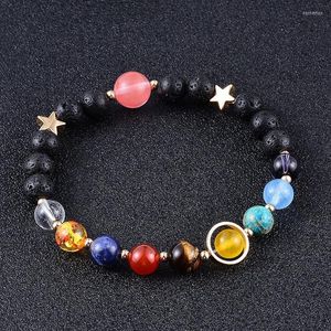 Link Chain 2022 Eight Planets Bead Bracelet Men Natural Stone Universe Yoga Solar Chakra For Women Jewelry Gifts Kent22
