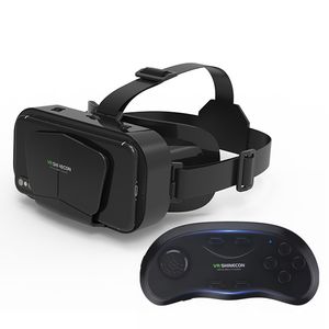 Huvudmonterad 3D Virtual Reality Mobiltelefon VR Glasögon Fjärrkontroll Trådlös Bluetooth VR Gamepad Partihandel