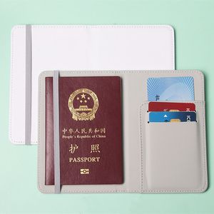 تسامي الفراغ حامل جواز سفر أبيض بو جلود الائتمان غطاء محفظة محمولة للرجال DIY Travel Wallet B6