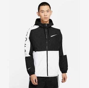 Mens Jacket Windproof Hooded Windbreaker Coat Sports Running Jogger Casual Print Outerwear Sportswear