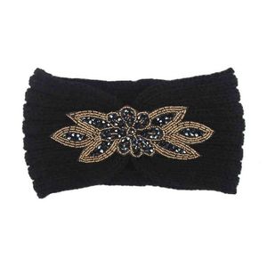Mulheres de malha faixas mulheres inverno quente crochet cabeça envoltório largo cabelo elástico headband com acessórios faixas de cabelo para senhora aa220323