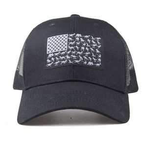 2022 Moda Siyah Şapka Yıkanmış Örgü Geri ABD Bayrakları Dinozor Hollow Dağınık Bun Pamuk Beyzbol Kap Kamyon Şoförü Şapka Yaz Güneş Kapaklar DHL CPA4325