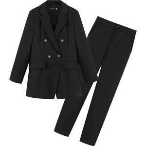 Wysokiej jakości profesjonalne garnitury damskie Suitum Autumn Nowy duży rozmiar Slim Black Ladies Małe garnitur żeńskie spodnie Slim 2022 T220729