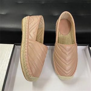 Le donne in pelle Espadrille Platform Shoes Real Leather Fashion Dress Casual Espadrille Shoes Platform Cavo Suola soft Colori con scatola NO36