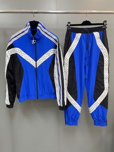 봄과 가을 새로운 망 패션 tracksuits 미국 크기 디자이너 tracksuit 고품질 절묘한 대비 디자인 남자 럭셔리 세로 칼라 지퍼 tracksuits