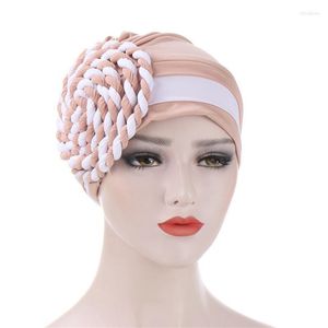 Beanie/Skull Caps Autumn Winter Women's Simple Beanie Muslim Ladies Hat Style Hair Care Cap Sleeping Chemo Hats Oliv22