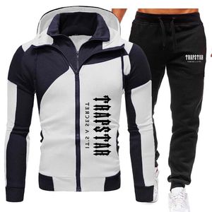 Tute da uomo Moda Cerniera da uomo Abiti Felpe con cappuccio e pantaloni della tuta Giacca da moto da esterno maschile di alta qualità Tuta casual da autunno