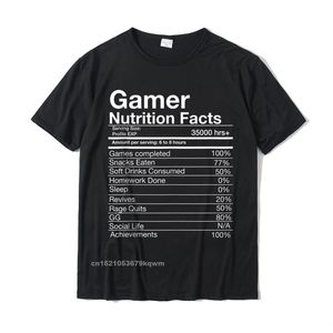 게이머 영양 사실 게이머 재미있는 비디오 게임 Tshirts 최고 코튼 탑 티에스 슬림 핏 톱 티셔츠 3D 인쇄 220509