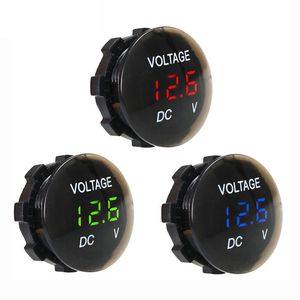 DC 12V/24V Diod Wyświetlacz Digital Diftmeter okrągły panel Wodoodporny miernik miernika napięcia Tester dla motocyklowych ciężarówek RV ATV