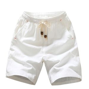 Summer Cotton Shorts Loose Mens Casual Short Joggers Black White DrawString midja Bermuda Shorts Män plus storlek 4XL 5XL 210322