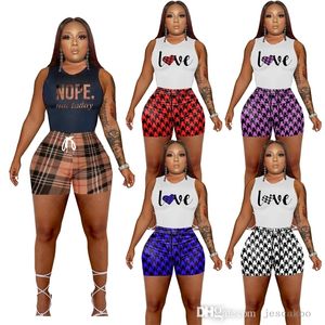 Designer Sommer Trainingsanzüge Frauen Zweiteiliges Set Sexy Print Weste Shorts Outfits Freizeitkleidung Jogginganzüge DHL