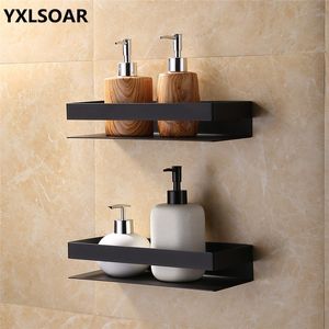 Bathroom Shelf 304 Stainless Steel Shower Rack Corner Square Bath Wall Mounted Black Storage Organizer Y200407