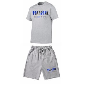 TRAPSTAR Tracksuit Set Men T ShirtShorts Sets Summer Sportswear Jogging Pants Streetwear Harajuku Tops Tshirt Suit 220609