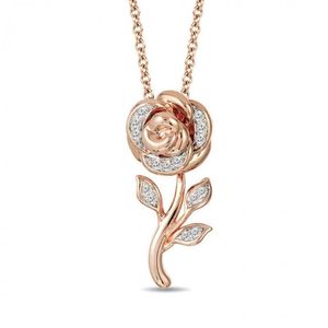 Wholesale belle necklace for sale - Group buy Pendant Necklaces Enchanted Belle Diamond Rose In quot Pendant