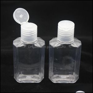 60ml boş el dezenfektan jel şişe sabun sıvı açık sıkışmış evcil hayvan alt seyahat bırakma teslimatı 2021 paketleme şişeleri ofis okulu iş