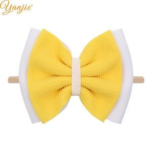 Hair Accessories Fashion quot Double Layer Puff Fabric Bow Baby Headband DIY Bands Headwear