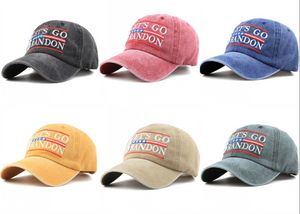 Lets Go Brandon Baseball Cap Washable Cotton Brodery Party Supplies Trump Supporter Rally Parade Cotton Hats DHL CPA4326 0324