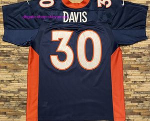 Terrell Vintage Cheap Davis Authentic Football Jersey Mens Kids Stitched Throwback Jerseys