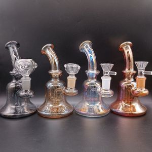 Violin Shape Glass Bong Hookahs 5.5 Inch Mini Oil Dab Rigs Inline Perc 5mm Thick Hookahs 14mm Female Joint Bongs Water Pipe