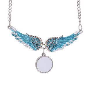 blu ala fai da te sublimazione collana in oro bianco gioielli firmati collana da uomo donna festa cornice per foto croce d'argento cuore strass ciondolo collane regalo per gli amanti