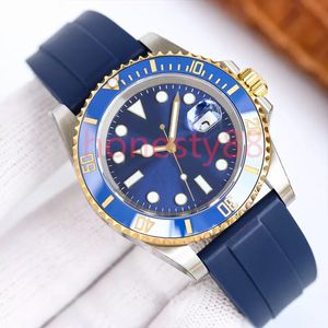 Orologio da uomo di design quadrante blu orologio di alta qualità orologio automatico da 40 mm cinturino in caucciù acciaio inossidabile 904L fibbia pieghevole orologio sportivo impermeabile ST9 Glow Orologio Montre