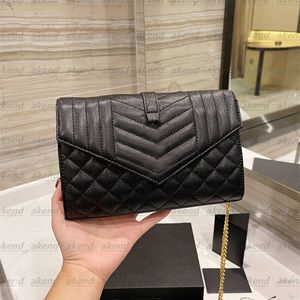 Lyx Designer av högsta kvalitet Axelväska Tote Kedja i äkta läder Dam män Crossbody-väskor handväskor Plånbok Handväska Plånböcker kaviar Kuvertfri Clutch Mode