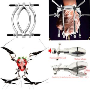 Paslanmaz çelik iffet spekulum yayıcı kısıtlama kelepçesi dilator genişletici bdsm kadınlar için seksi araçlar erkekler yetişkin oyuncakları