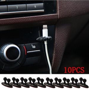 Interior Decorations 1/5/10PCS Car Mobile Phone Charger Cable Line Organizer Clasp Clamp Self Adhesive Manager Auto Accessories
