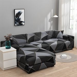 spandex sofa cover for living room couch section slip stretch L shape armchair elastic material 220615