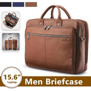 Evrak çantaları 15.6 inç erkekler iş büyük kapaklı çok fonksiyonlu çoklu cepli dizüstü bilgisayar çanta çanta çanta çanta crossbody bagbriefases