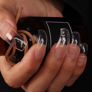 Akryl Transparent Nail Art Tips 500st Curved Arched Design False S är lämpliga för salonger och hemverktyg 220716