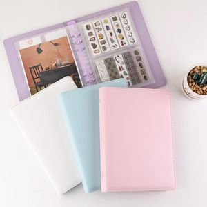 Держатели карт A5 Loose Leaf Binder Cover Book Cover Pure Color Leather Card