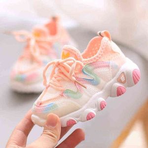 Barn dämpar casual sneakers pojkar slitstarka sneakers flickor lätta skor babyskor med andningsbara G220517