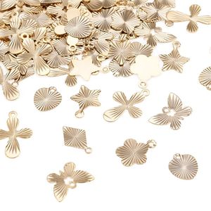 Pendant Necklaces Kissitty 84Pcs Mixed Shape Gold Color Brass Pendants Long-Lasting Plated Charms For Necklace Earrings Bracelet Jewelry Mak