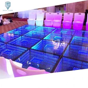 Tempered Glass Waterproof Mirror RGB Panels 3D LED Light Dance Floor