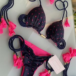 Zrtak Tie Waist Women's Baddräkt Sexig Bikini Solid Beachwear Sommarbaddräkt Push Up Badkläder High Cut Thong Bikinis Sets 220408