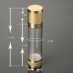 Flacone senz'aria in plastica dorata da 100 ml, flacone per lozione in plastica da 100 ml con pompa senz'aria, LID dorato può essere utilizzato per l'imballaggio cosmetico