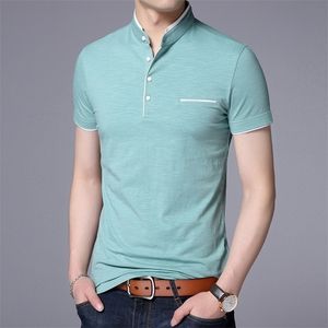 zogaa Männer Stehkragen T-Shirt grundlegende T-Shirt männlich Kurzarm-Shirt Marke neue TopsTees Baumwolle T-Shirt T200512