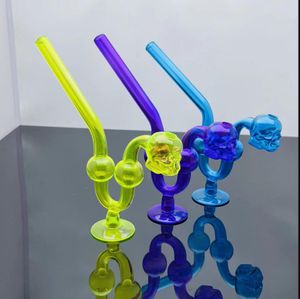 Glaspfeife Ölbrenner Bong Wasserpfeife Neue farbige schlangenförmige Glaspfeife mit Sockel