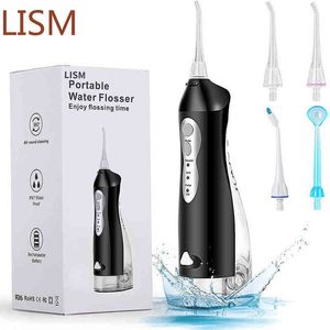 Oral Irrigator USB laddningsbar vattenflosserbar Portable Dental Jet 300ml Tank Proof Teeth Cleaner 220510