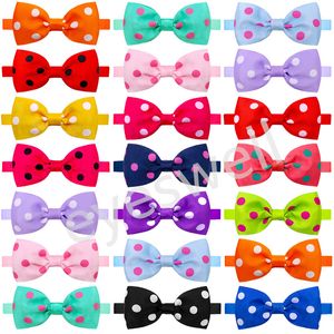 Dog Apparel Accessory Bowties Adjustable Polka Dot Cats Dogs Collar Bowtie Pets Grooming Products Supply