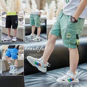 EACHIN Boys Shorts Summer Loose Pants Teenage Trouser Casual Cargo Short Children's Elastic Waist Cotton 220419