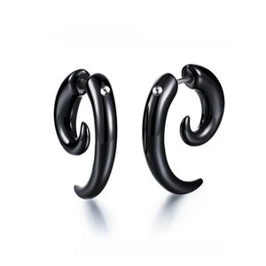 Stud Fashion Bull Horns Earrings For Women Men Party Personality Black Snail Earring Puncture Funny Alternative Jewelry GiftsStud