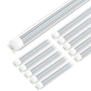 JESLED T8 LED Tubes Light D Shaped 8FT 90W Cold White Transparent Cover Shop Garage Office Lights