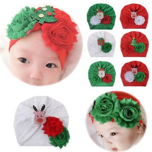 Caps & Hats Lovely Flower Baby Hat Merry Christmas Girl Turban Knot Head Wraps Kids Bonnet Beanie Born Festival Gifts2991