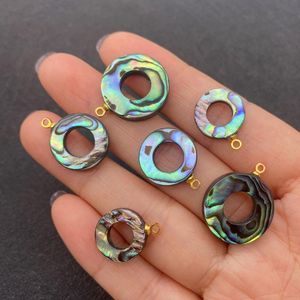 Dikiş Cazibesi toptan satış-Takılar Doğal Kabuk Çemberi Renkli Dikiş Asma Abalone Boncuklar Konsey Yapma DIY Kolye Accessories Charms