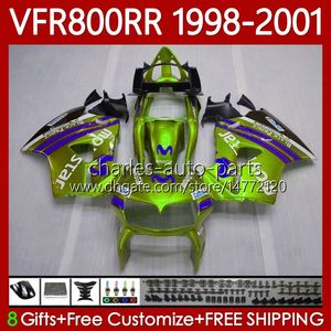 OEM Bodys для Honda VFR 800RR 800 CC RR Interceptor 1998-2001 128NO.138 VFR-800 светло-зеленый VFR800 RR VFR800RR 98 99 00 01 800CC VFR800R 1998 1999 2000 2001 обтекательный комплект