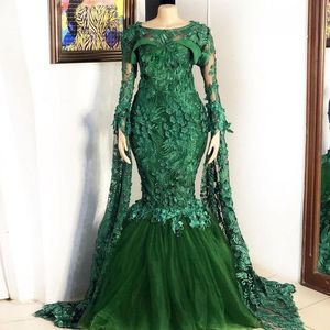 Modestas Sparkly Evening Prom Vestidos Longa Menta Verde Laço Applique Luxo Elegante Formal Vestido de Noite Vestidos Fiesta de Longo